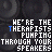 Pixelated text repeats across a dark background with blue-highlighted letter variations in each