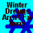 Blue snowflake-shaped icon with dark brown text reading "Winter Dreams Aren't Far Away" on a bright cyan background.