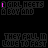 Animated sequence of pixelated text fragments forming 'THEY FALL IN LOVE TO FAST' with color shifts across cyan, magenta, and blue hues on black background.