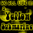 Yellow text on black background repeats 'He All Live In', 'A Yellow', and 'Submarining' in a pattern with blurred motion effects
