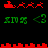 Red and green pixelated icons show sleighs with reindeer above text reading 'XMAS <3' on black background, alternating between two states.