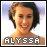 Pixelated static buddy icon showing a person's head and shoulders with text "ALYSSA" below, set against a light background.