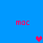 Blue background with four red 'moc' text elements and two pixelated hearts, one pink in center and one purple on right.