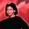 animated frames showing a figure transitioning between human and ape-like appearances against a red background
