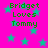 Bright pink background with scattered teal stars and green text reading "Bridget Loves Tommy" in pixelated font.