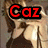 A four- shows a woman with brown hair holding a green object, overlaid with red text reading "Caz Loves Cheese" in each