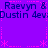 Purple background with repeated dark blue text and pink decorative elements in a static layout.