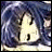 A 48x48 pixel buddy icon featuring a close-up of an anime character with blue hair and light skin, alongside text reading "Anime IM" and "com" on a black background.