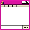A sequence of five chat window frames showing a conversation with 'aimuser' and 'xxkyootekiraxx', featuring text messages, an emoji, and interface elements.