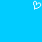 White pixelated heart symbol on solid cyan background, static image with no visible motion or text.