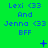 Green background with blue text reading "Lexi <33 And Jenna <33 BFF" repeated three times horizontally, plus small symbols and dots appearing in later frames.
