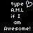Pixelated text and a heart symbol on black background with identical left and right sections.