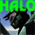 Pixelated image of a dark-furred animal with light-colored markings on its face and chest, set against a bright green and blue background.