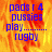 Blue text on a fiery orange-yellow background with four showing identical text except for one 's gray background
