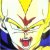 Pixelated character with wide open mouth, yellow hair, and blue shoulder accents against a bright background.