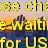 Pixelated yellow text on a gradient background with cityscape silhouette, reading 'Use chat Wait for us' in blocky font.