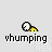 Pixelated icon shows a yellow creature with black outline and white circular head, positioned above 'whumping' text on light gray background.