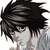 Six anime-style character portraits arranged in a , with one displaying text about Death Note