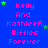 Blue background with pink text reading "Kelly And Kathleen Biffles Forever" repeated in a , green stars scattered throughout