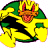 A 48x48 pixel animated buddy icon featuring a cartoon duck in motion on the left and green text reading "Original Icons .com" on a dark green background on the right, displayed as a contact sheet with two frames.