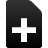 Black rounded rectangle with a white plus sign centered on it, displayed on a light gray background.