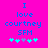Pixelated blue text on bright pink background reads 'I love courtney SFM' with five cyan and gray star-like symbols below.