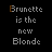 Animated sequence of text 'Brunette is the new Blonde' with changing letter colors and underlines