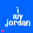 Blue background displays repeated 'i luv jordan' text with pink heart animations; hearts appear and disappear in sequence across frames.