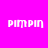Pixelated text 'pimpin' appears in white on a split background of bright magenta and light pink, with one instance missing from the bottom-left quadrant.