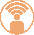 Six orange pixelated figures in circular frames on gray background, each with distinct head symbols including Wi-Fi-like arcs and rounded shapes.