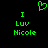 Green pixelated text and heart symbol on black background, with 'I Luv Nicole' repeated twice.