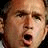 A contact sheet of 11 animated frames showing a pixelated image of George Bush's face alongside repeated text "american IDIOT" with varying color schemes on a black background.