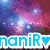 Pixelated cosmic scene with nebulae and stars, featuring text 'naniR' and heart symbols in four quadrants.