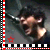 A four- of a person with dark hair in motion, each bordered by red and white filmstrip patterns
