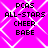 A static image with a bright pink background featuring white geometric patterns and black text reading "PCAS ALL-STARS CHEER BABE" in four identical sections.