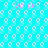 A static image with a bright cyan background featuring a repeating pattern of white pixelated shapes and pink text reading "kaito" in multiple locations.
