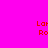 Pixelated red text on bright pink background with green rectangular bars, showing partial text fragments and color blocks.