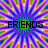 A static image with a kaleidoscopic background of repeating purple, blue, green, and orange patterns featuring text fragments.