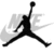 Black silhouette of a basketball player mid-jump holding a ball, with a faded Nike swoosh and partial 'NIKE' text in light gray behind the figure on a white background.