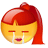 Two side-by-side animated frames of a cartoon-style crying emoji with red hair and yellow face, showing subtle mouth movement between frames.