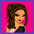 A 4-frame pixel art contact sheet showing a female character in various poses and outfits against a bright pink background with purple borders.