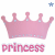 Two side-by-side animated frames of a pink princess crown icon with