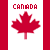 Pixelated Canadian flag icon with red maple leaf on white background, two instances of 'CANADA' text above the leaves and one instance below.