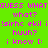 Green background with cyan rectangular sections containing repeated pink text phrases like "GUESS WHAT", "what?", and "i know :(" in a pixelated font.