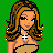 Pixel art buddy icon featuring two cartoon women on green background with "Dead Sexy" text overlay, one woman in front wearing crop top and shorts, the other partially visible behind her.