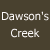 A 2x2 contact sheet of four animated frames showing a character's face and text "Dawson's Creek" with partial visibility in each frame, set against a dark brown background.