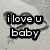 Animated icon with four distinct text-based showing affectionate phrases on varied backgrounds