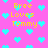 Pixelated pink background with cyan heart shapes and yellow text reading "Bree Loves Tommy" repeated across the image.
