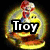 Animated icon with four distinct sections showing a yellow smiley face, text overlays, and character imagery.