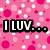 Pixelated image with four distinct sections: pink polka dots, green duck, blue text on black background, and gray space.